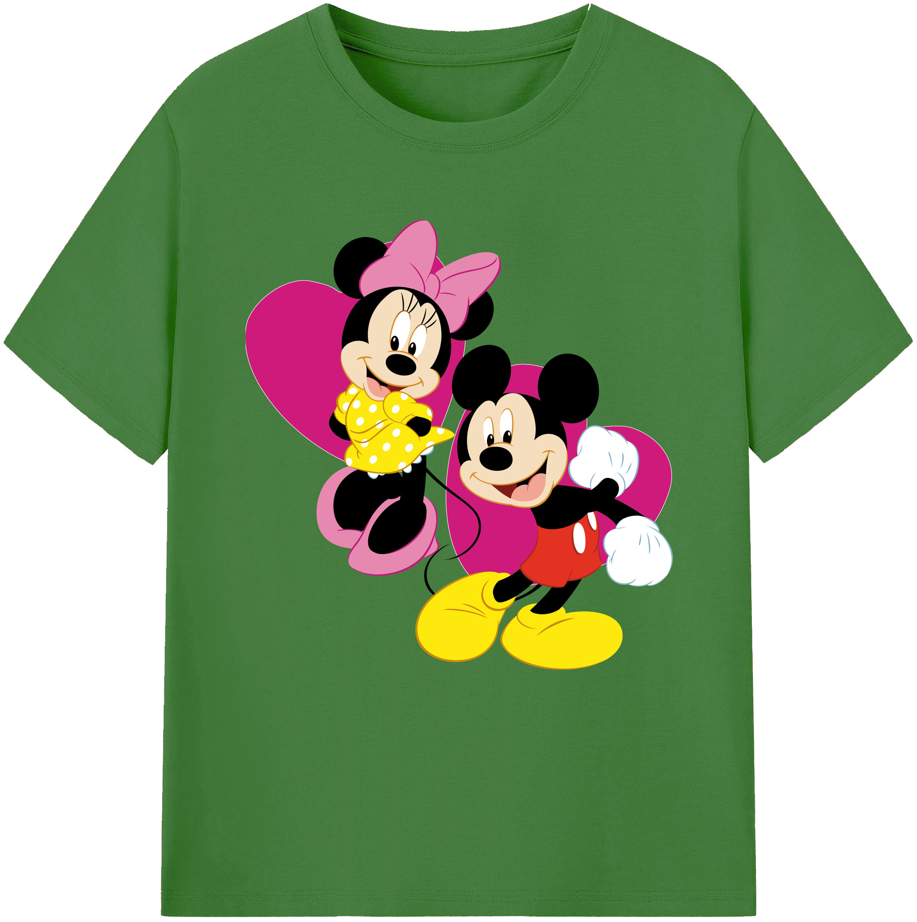 （画像用） ミッキーマウス Mickey Mouse レディースカジュアルプリントTシャツ（綿100％）